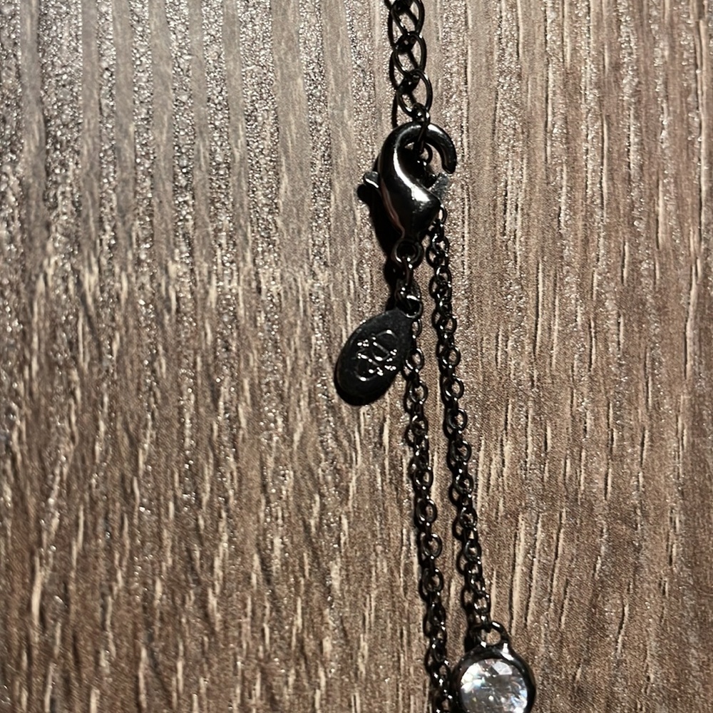 DP black tone with crystals long necklace. - Picture 4 of 5